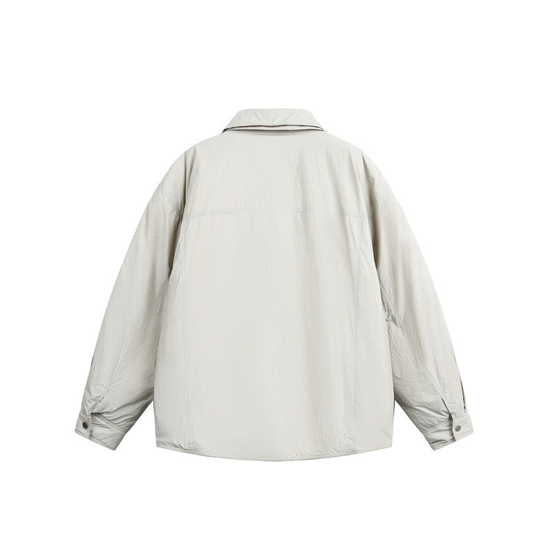 Herren Wattierte Hemdjacke mit Kontrast-Karotasche Drune