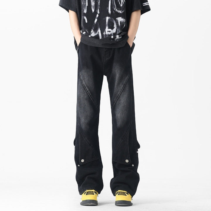 Herren Modische Baggy Jeans mit innovativen Nähten Drune