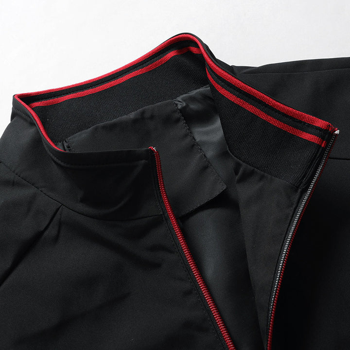 Herren Sportiver Microfaser-Blouson mit Stehkragen, Reißverschlusstaschen und Kontrastpaspel Drune