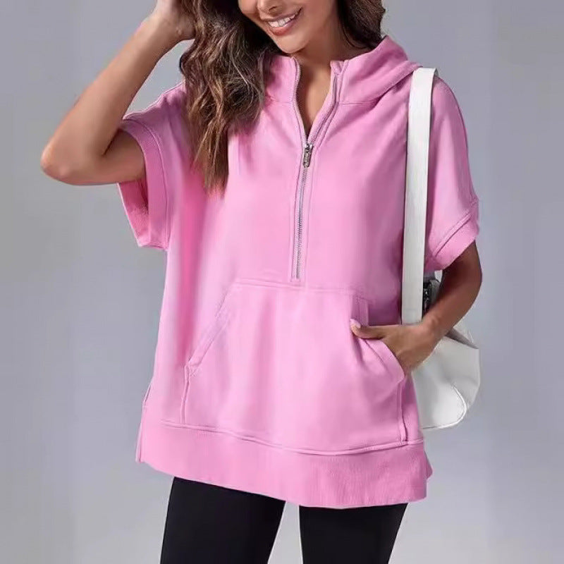 Damen Lässiger Kapuzenpullover mit Reißverschluss und praktischen Taschen Drune