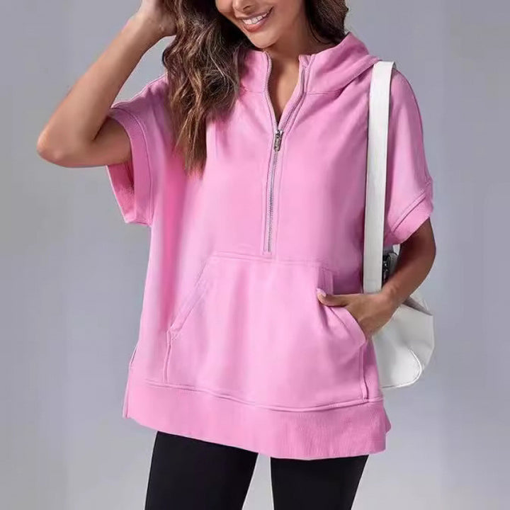 Damen Lässiger Kapuzenpullover mit Reißverschluss und praktischen Taschen Drune