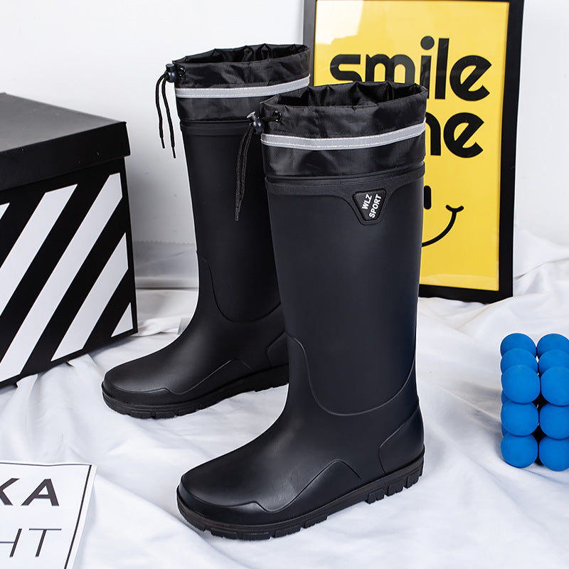 Herren Wasserdichte knielange Gummistiefel mit rutschfester Profil-Laufsohle und ergonomischem Fußbett Drune