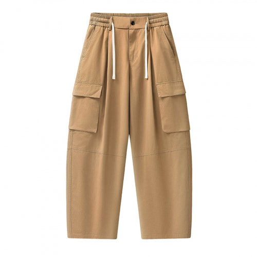 Unisex Baggy‑Cargo‑Hose mit elastischem Bund, Tunnelzug und großen Pattentaschen Drune