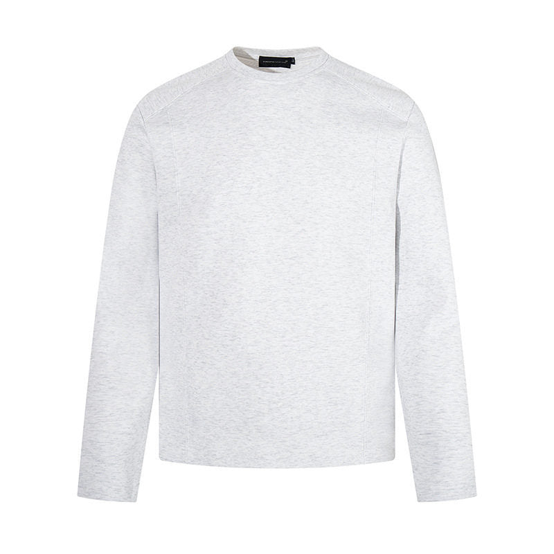 Herren Langarmshirt mit Rundhalsausschnitt aus meliertem Baumwollmix Drune