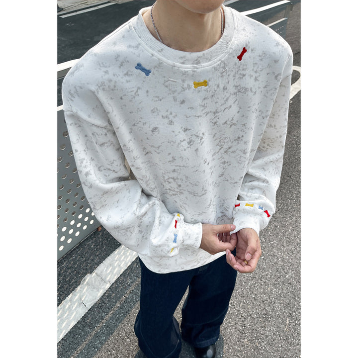 Herren Lässiger Sweatshirt mit bunten Akzenten Drune