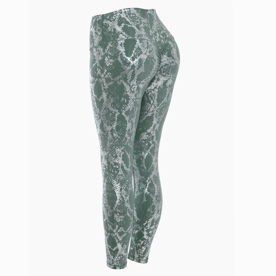 Damen Sportleggings im Schlangenprint mit hohem Bund Drune