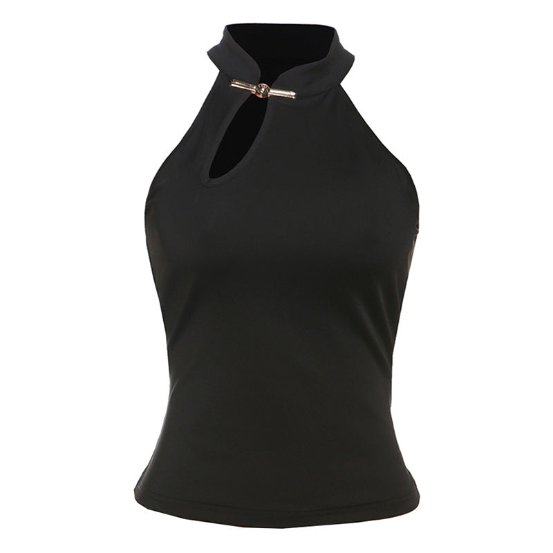 Damen Elegantes Haltertop mit modischer Schlitz-Detail Drune