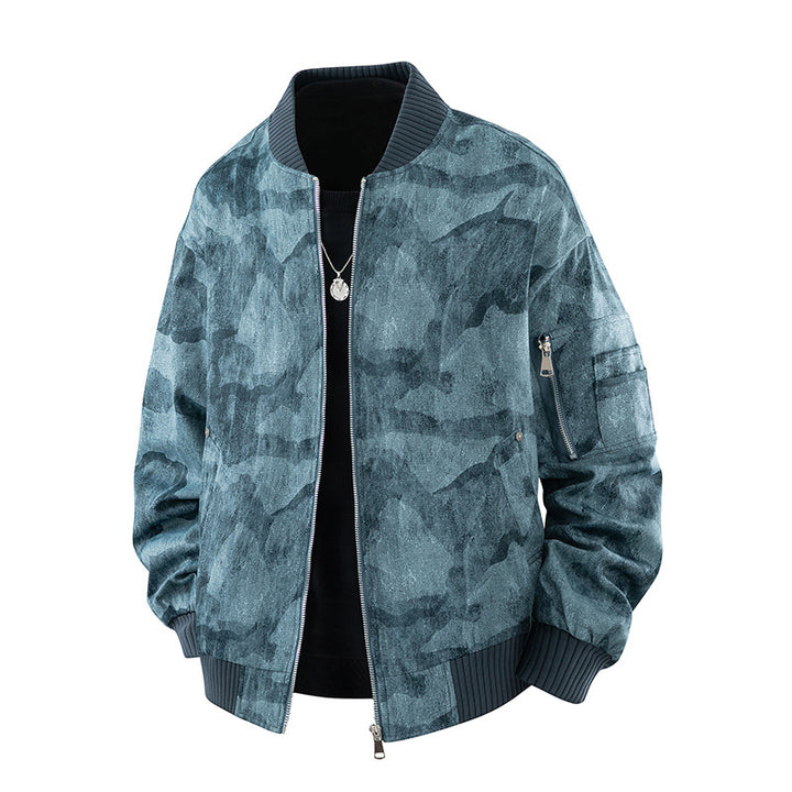 Herren Stylische Bomberjacke mit hohem Kragen