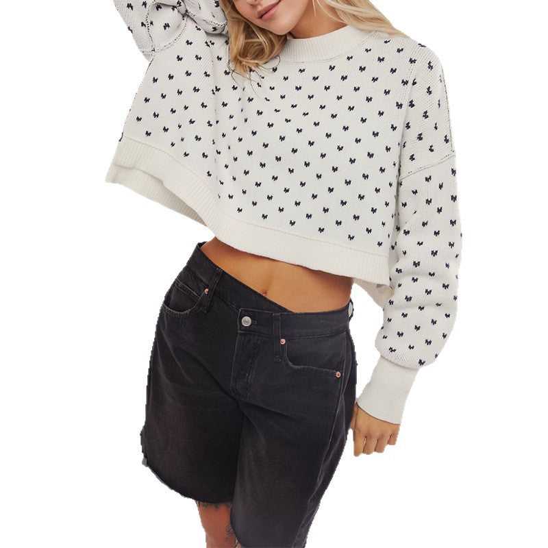 Damen lässiger Pullover mit strukturiertem Design und baumwollartiger Textur Drune