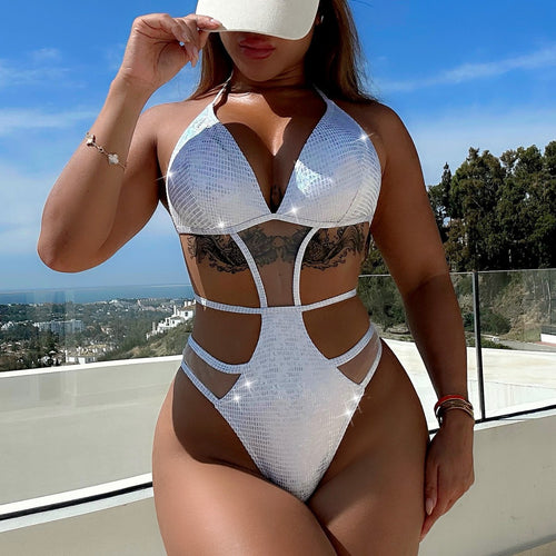 Damen Cut-Out Bikini mit schimmerndem Design Drune