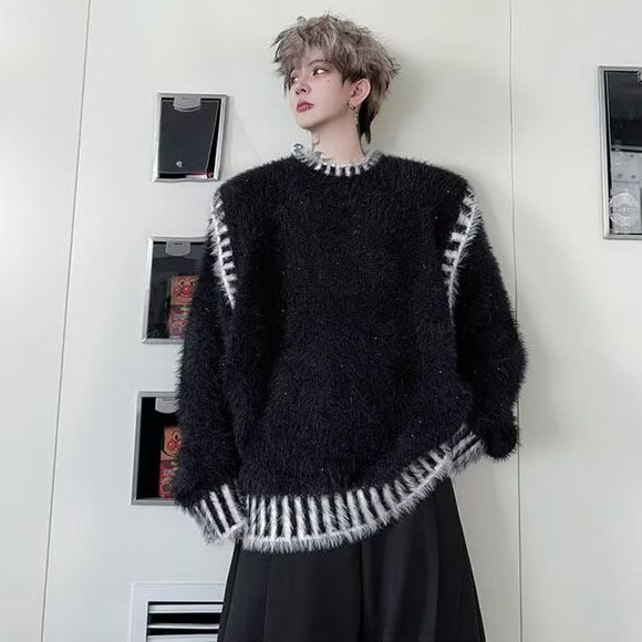Herren Bequemer Grobstrickpullover mit Rundhalsausschnitt Drune
