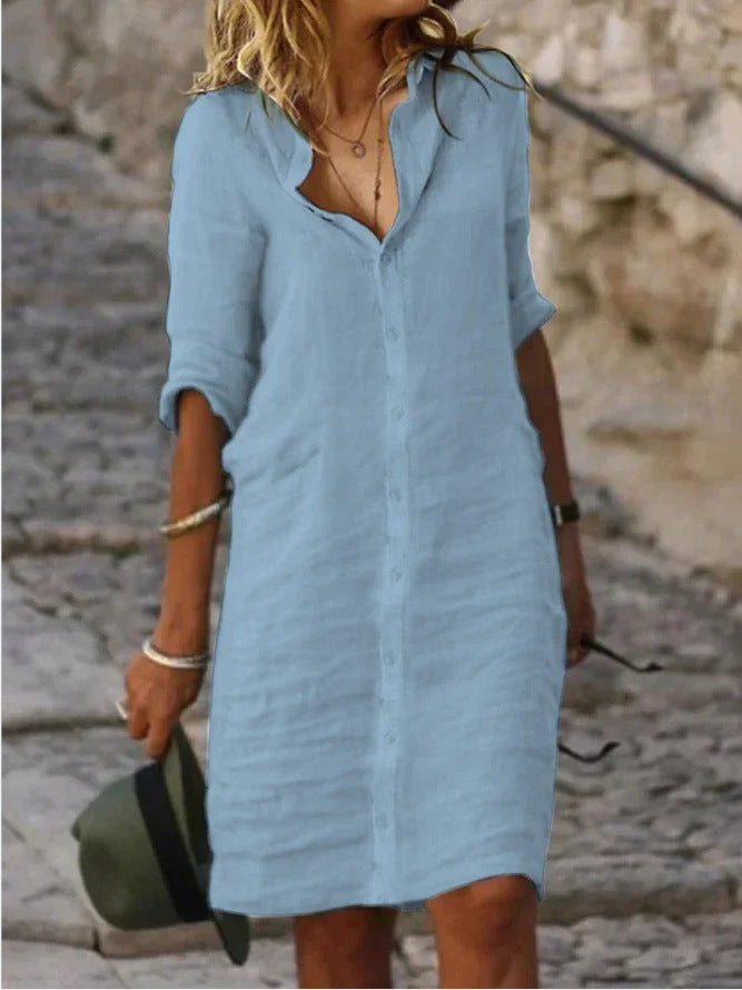 Damen lässiges Hemdkleid mit schicken Details Drune