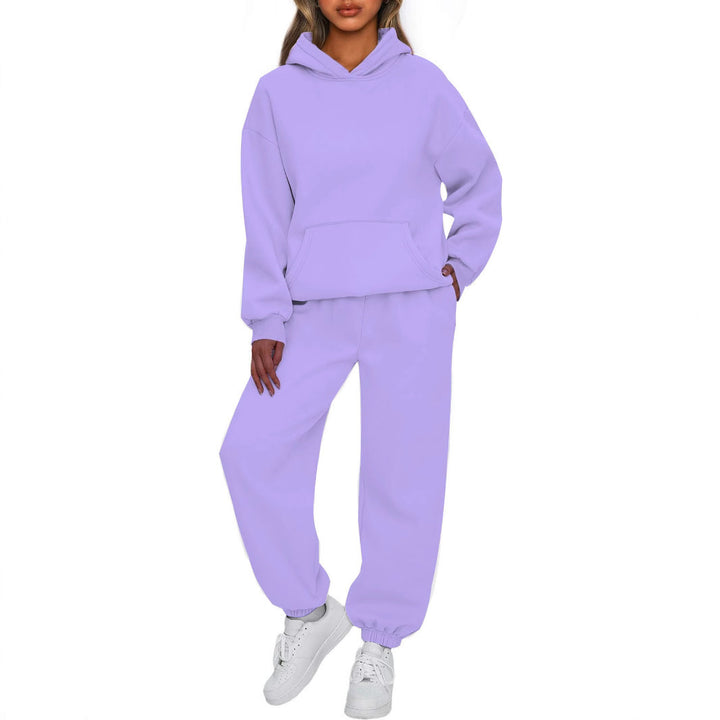 Damen nan Oversized Hoodie- und Jogginghose-Set aus weicher Baumwollmischung Drune