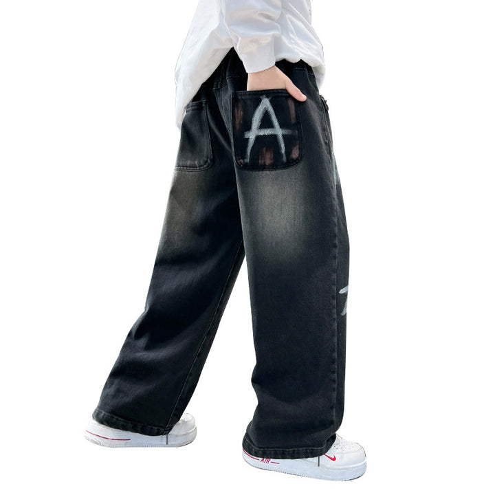 Unisex modische lässige Jeans mit kreativem Druck Drune