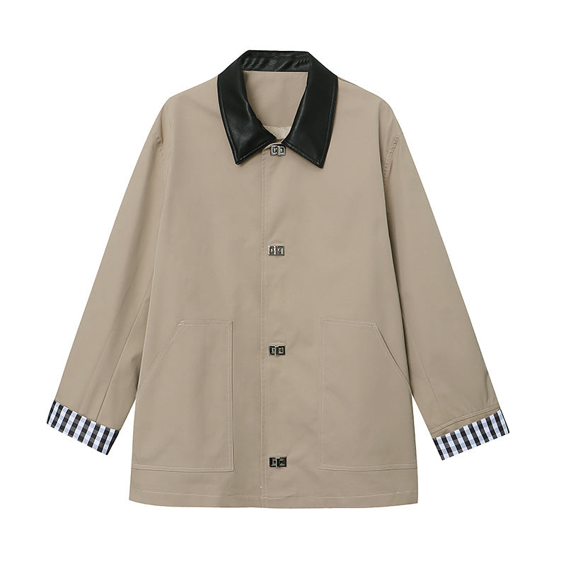 Damen Übergangsjacke mit kontrastierendem Kragen und praktischen Taschen Drune