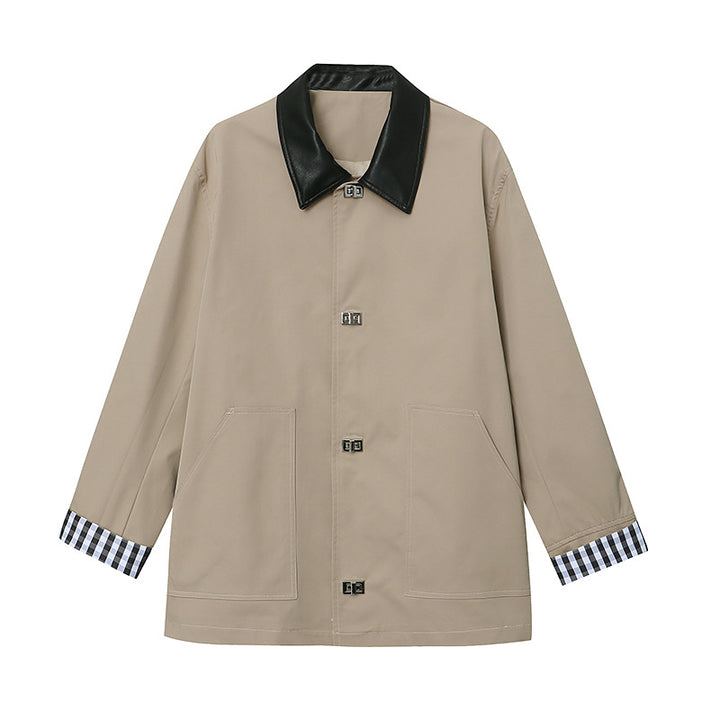 Damen Übergangsjacke mit kontrastierendem Kragen und praktischen Taschen Drune