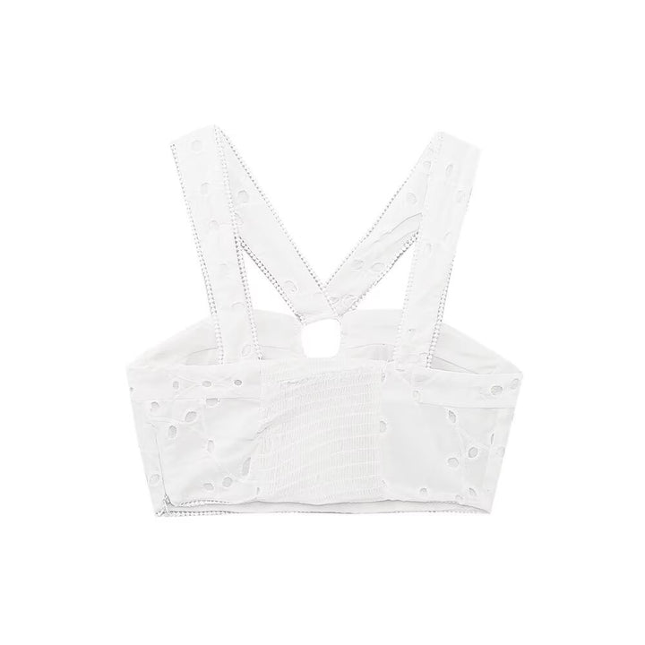 Damen Crop-Bra mit zarter Lochspitze und elegantem Rückenausschnitt Drune