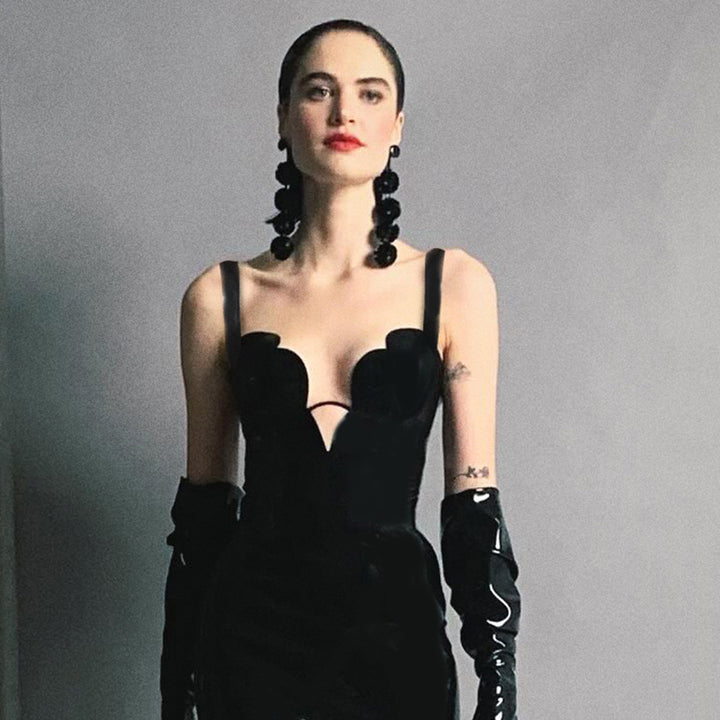 Damen figurbetontes Kleid mit V-Ausschnitt Drune
