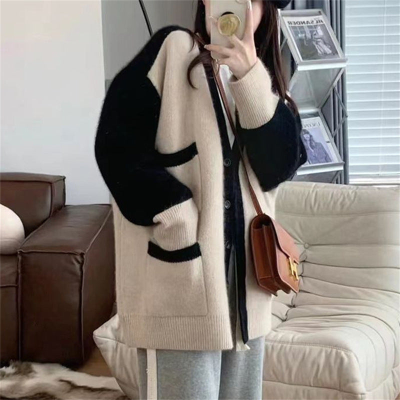 Damen Strickcardigan mit dekorativem Schnitt und praktischen Taschen Drune