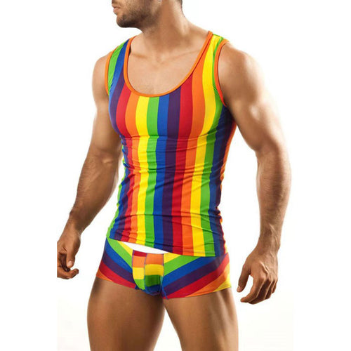 Herren nan eng anliegendes Unterwäsche-Set mit Tanktop und formendem Boxerbrief aus Stretchjersey Drune
