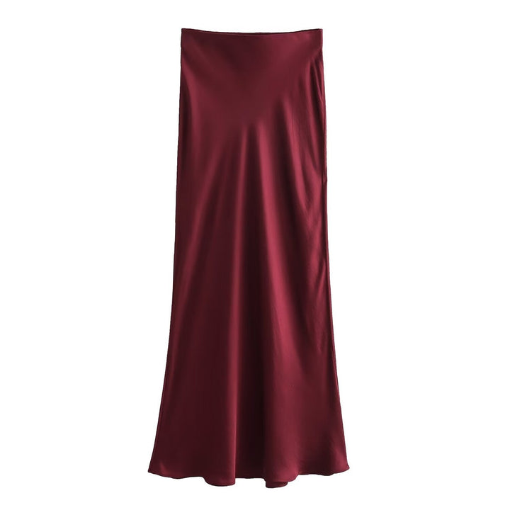Damen langer Satinrock Drune