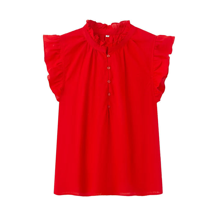 Damenbluse mit Rüschendetails und Knopfleiste Drune