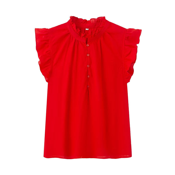 Damenbluse mit Rüschendetails und Knopfleiste Drune