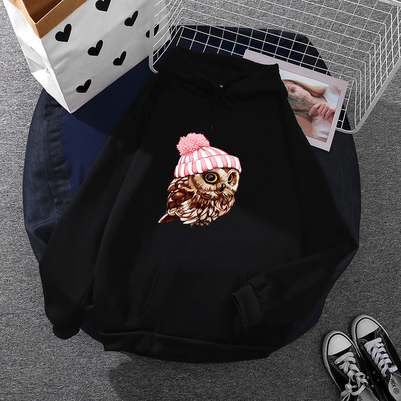 Damen nan lässiger Oversize Kapuzenpullover mit Herz‑und‑Pfotenprint, Kordelzug und gerippten Bündchen Drune