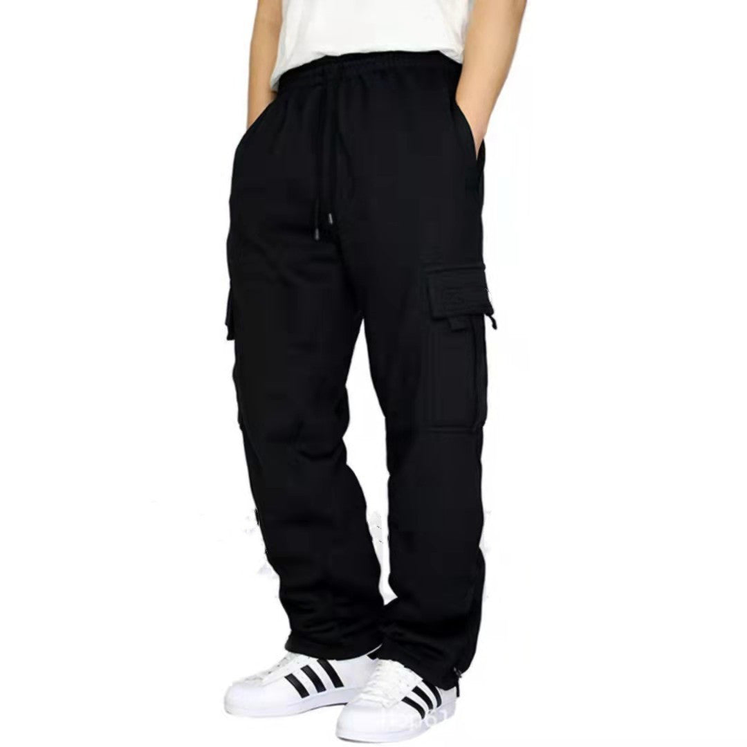 Herren heavy-duty Utility-Freizeithose mit Kordelzug, aufgesetzten Cargotaschen und relaxed Fit Drune