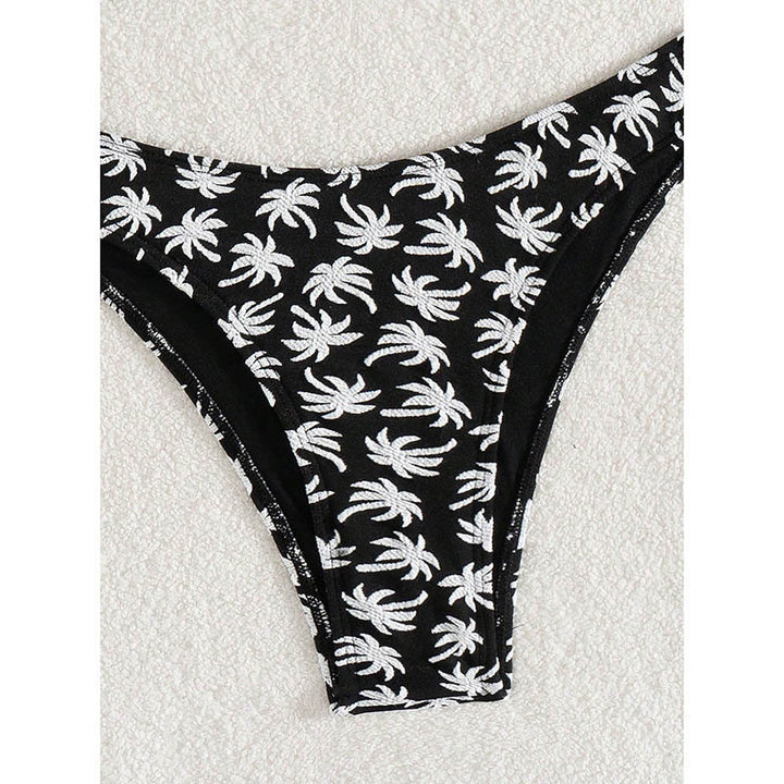 Damen Triangel-Bikini mit floralem Palmendruck Drune