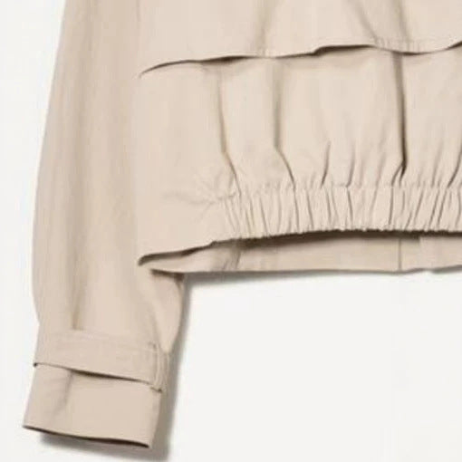 Damen Modische Kurze Trenchjacke Drune