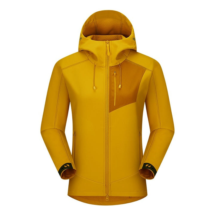 Herren Softshell-Trekkingjacke mit Kapuze atmungsaktiv winddicht dehnbar Drune