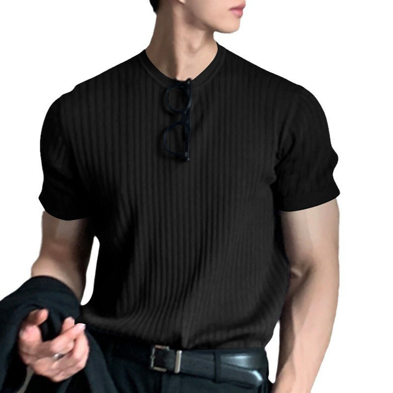 Unisex nan geripptes weit geschnittenes T-Shirt aus Baumwollmix Drune