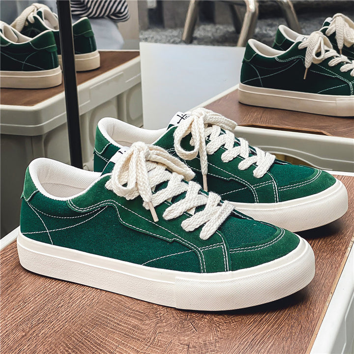 Unisex Low-Top Canvas-Sneaker mit verstärkten Nähten, gepolstertem Komfortkragen und vulkanisierter Gummisohle Drune