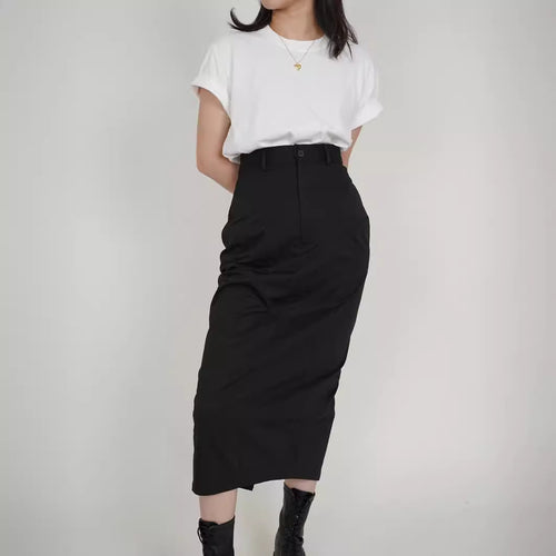 Damen Eleganter Midirock mit innovativem Schnitt Drune