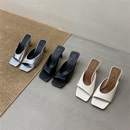 Damen elegante Mules mit geschwungenem Design Drune