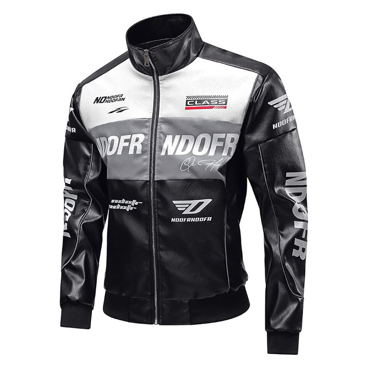 Herren Kunstleder Bikerjacke mit sportlichem Design Drune