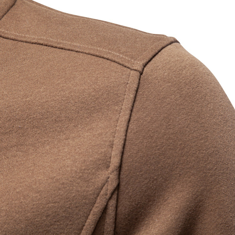 Herren Troyer-Pullover mit kurzem Reißverschluss und Stehkragen Drune