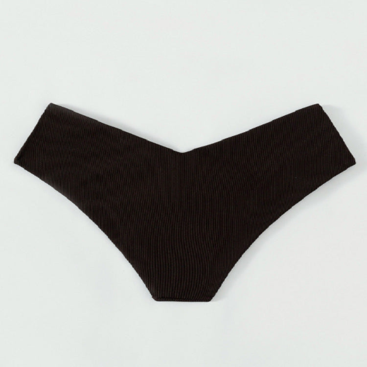 Damen Hochgeschnittene Bikinihose mit V-Ausschnitt Drune