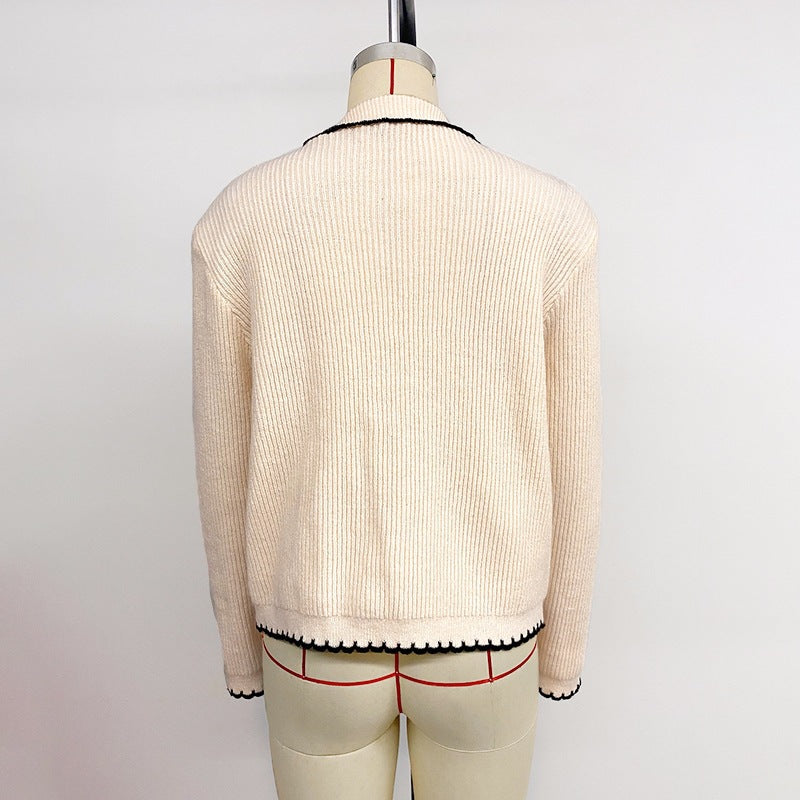 Damen Strickjacke mit kontrastierenden Bändern Drune