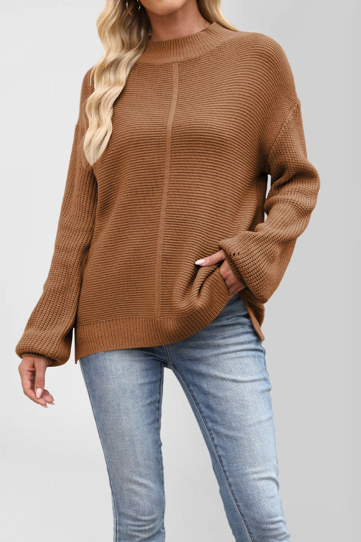 Damen Grobstrickpullover mit überschnittenen Schultern Drune