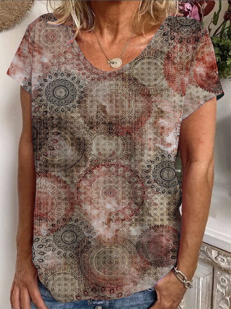 Damen Lockere Bluse mit buntem Paisleymuster Drune