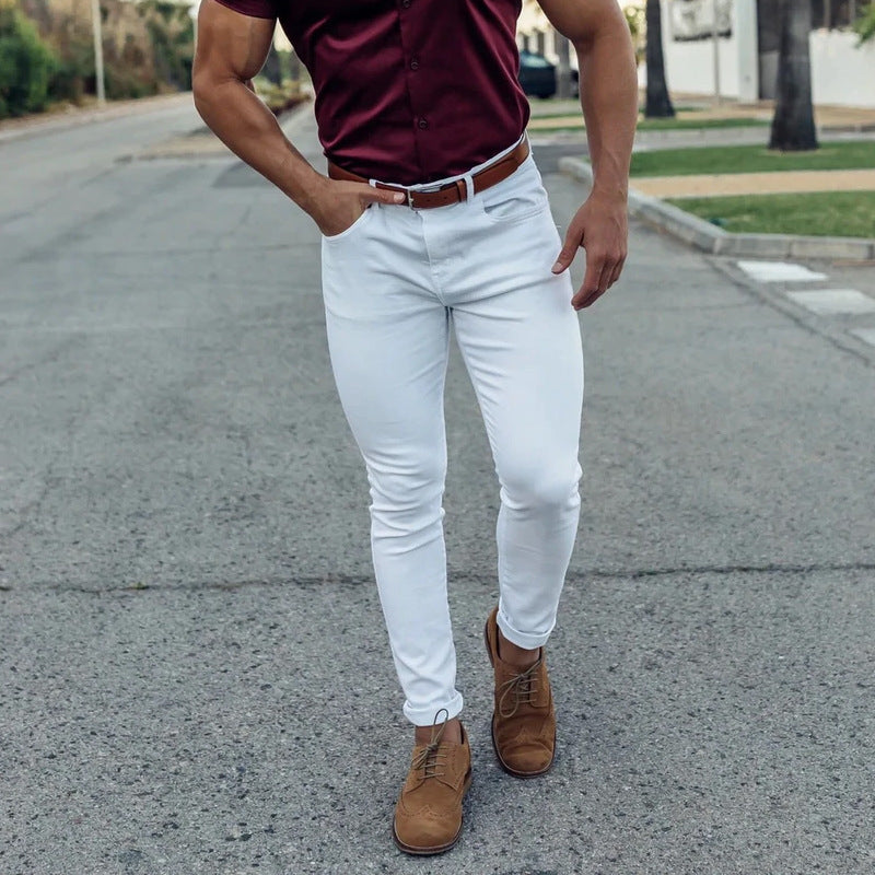 Herren nan Slim-Fit Stretch-Chino mit schmal zulaufendem Bein und dezenten Eingrifftaschen Drune