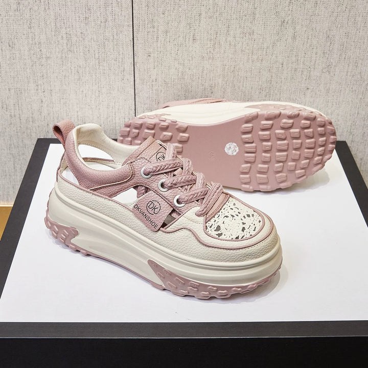 Damen Modische Sneaker mit luftigen Lochungen und dämpfender Laufsohle Drune