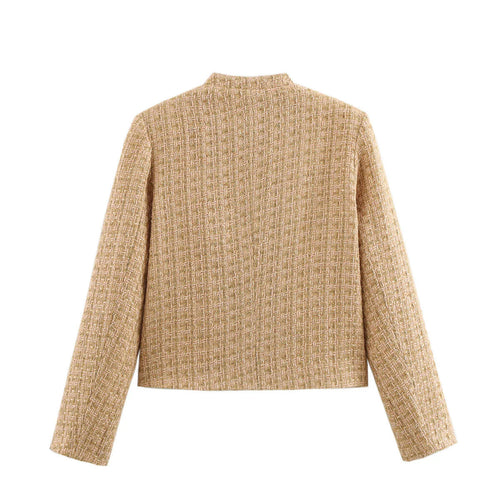 Drune | Damen Tweed Blazer Jack mit eleganten Knopfdetails