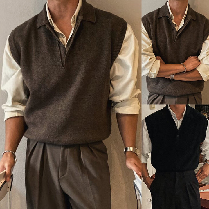 Herren Eleganter Grobstrickpullover mit Zopfmuster Drune