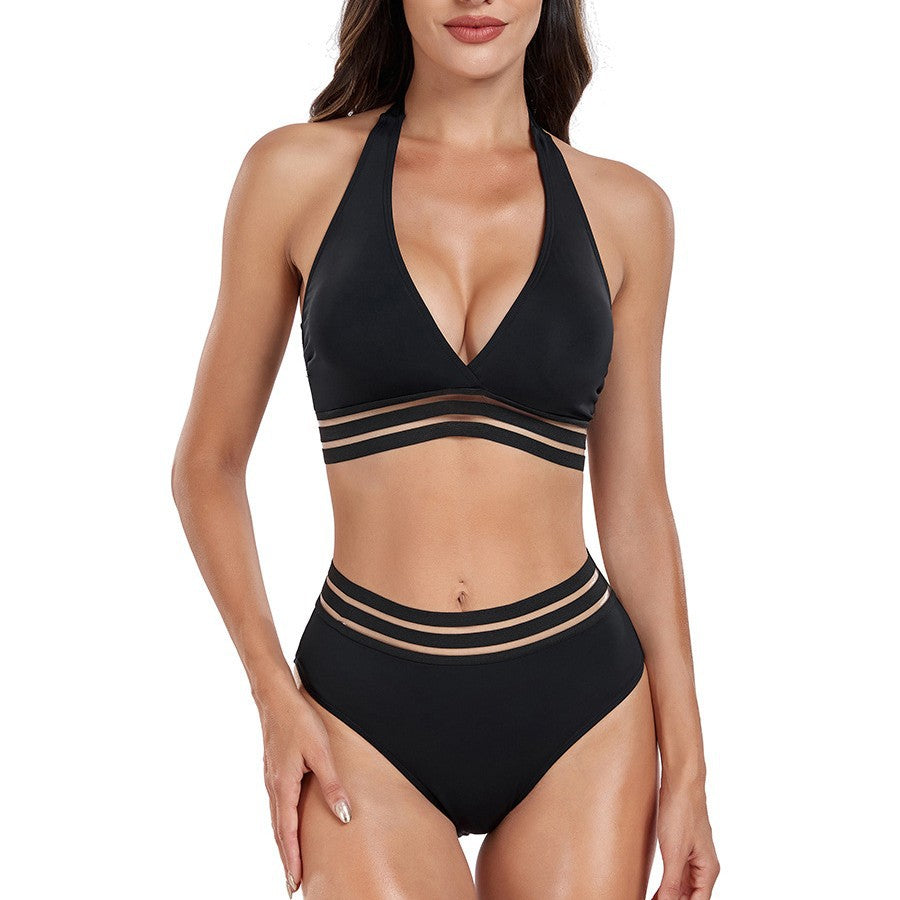 Damen Hochtailliertes Bikini-Set mit innovativem Cut-Out-Design Drune