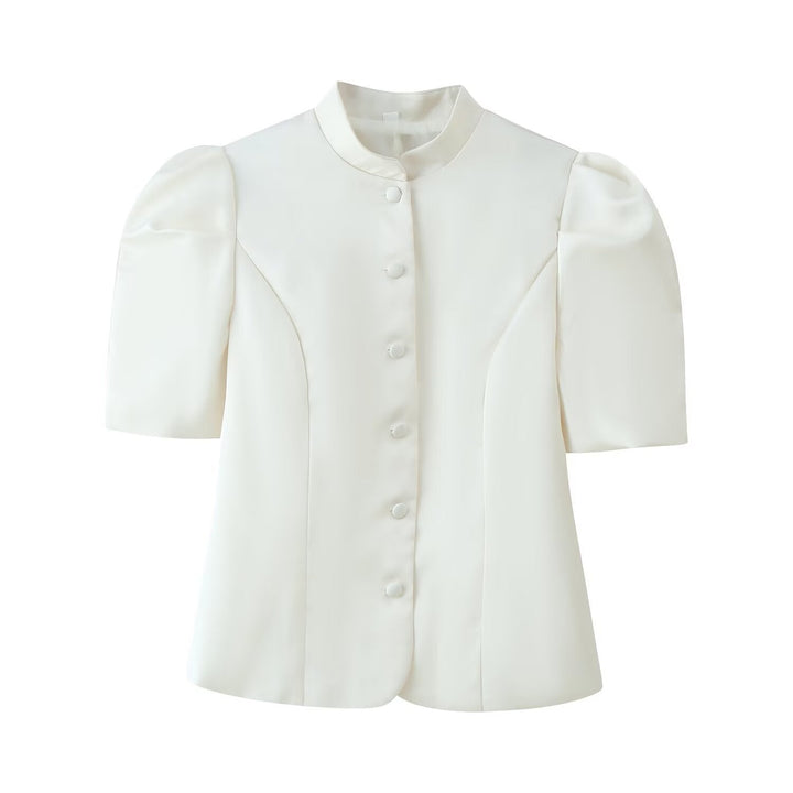 Damen Blazer mit Puffärmeln und elegantem Stehkragen Drune