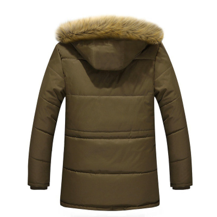 Herren Parka mit Teddyfutter, Kunstfellkapuze und Multifunktionstaschen Drune