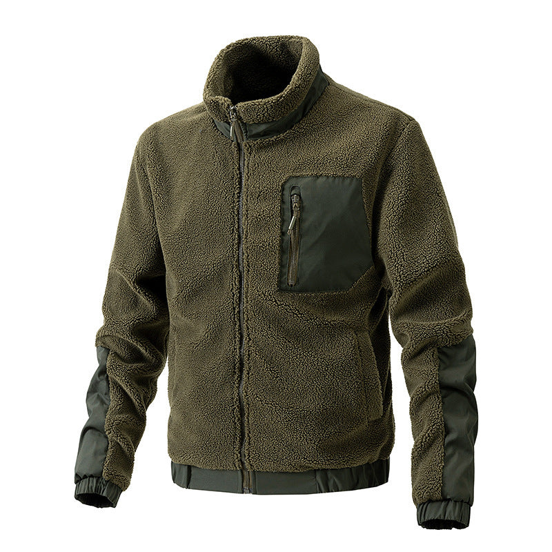 Herren Kuschelige Fleecejacke mit hohem Kragen Drune